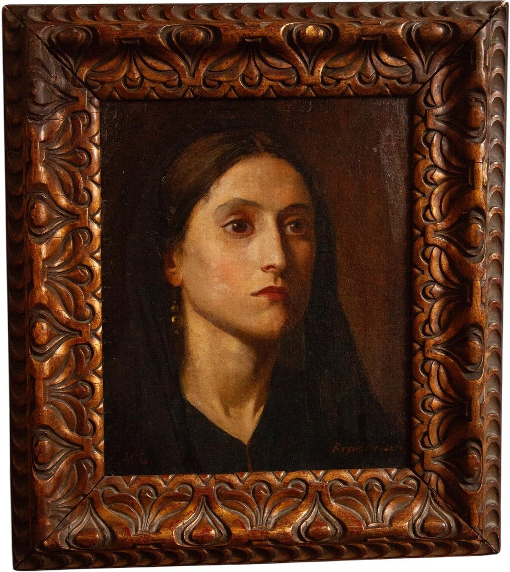 Frederick Cotman R.A, Portrait of the Italian Woman-Space Eclectic