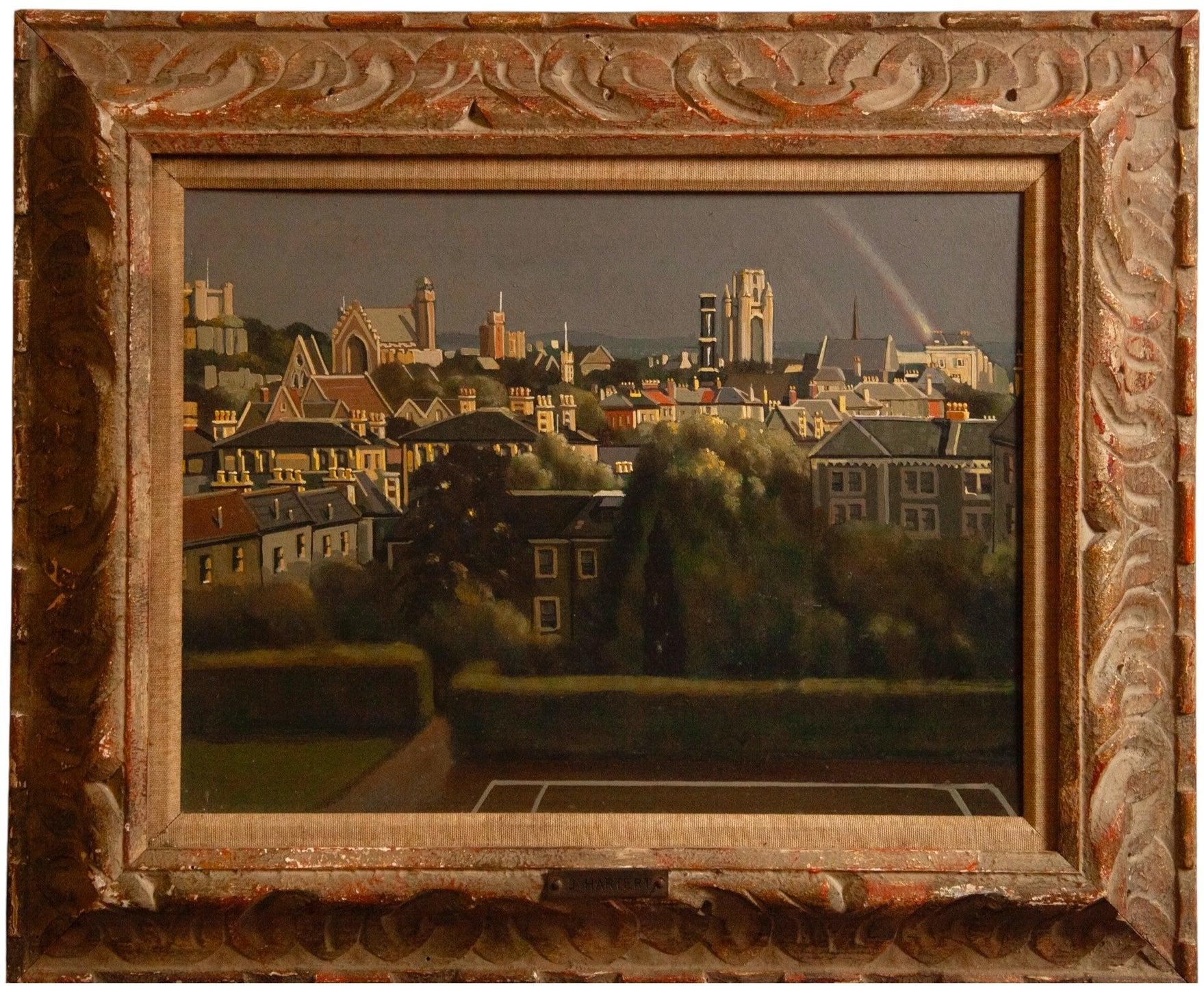 J Hartert, A view of Bristol University from Clifton Tennis Courts-Space Eclectic