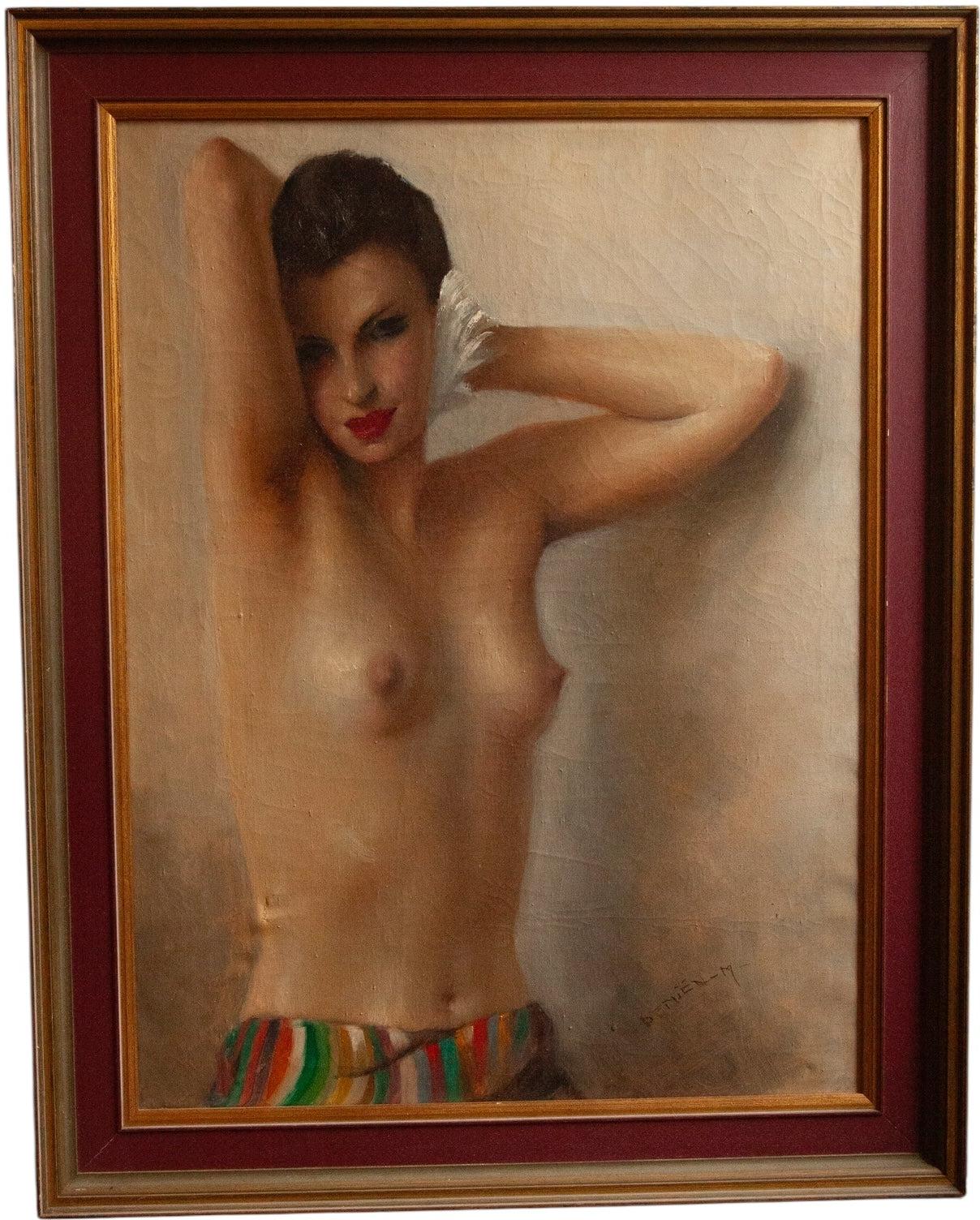 Paris School, Nude with Coloured Sheet, 1930s